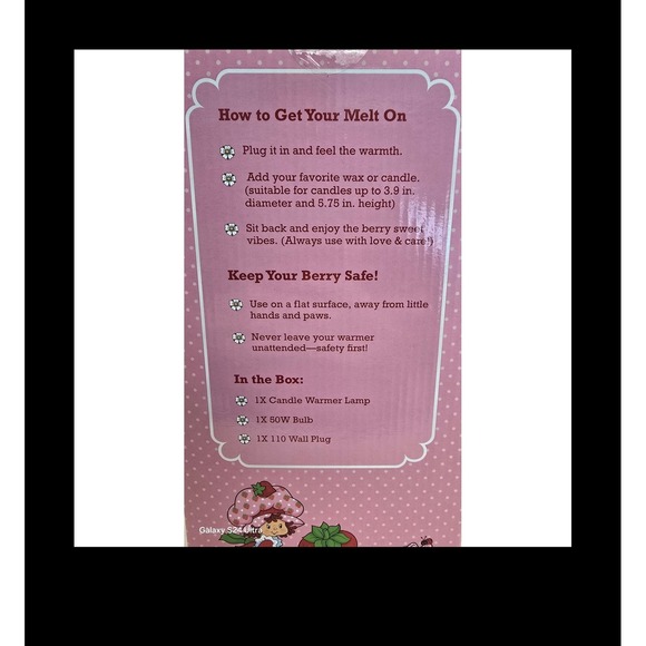 Strawberry Shortcake Candle Warmer Lamp Glass Shade Wax Melt Burner Timer NIB - Picture 7 of 8